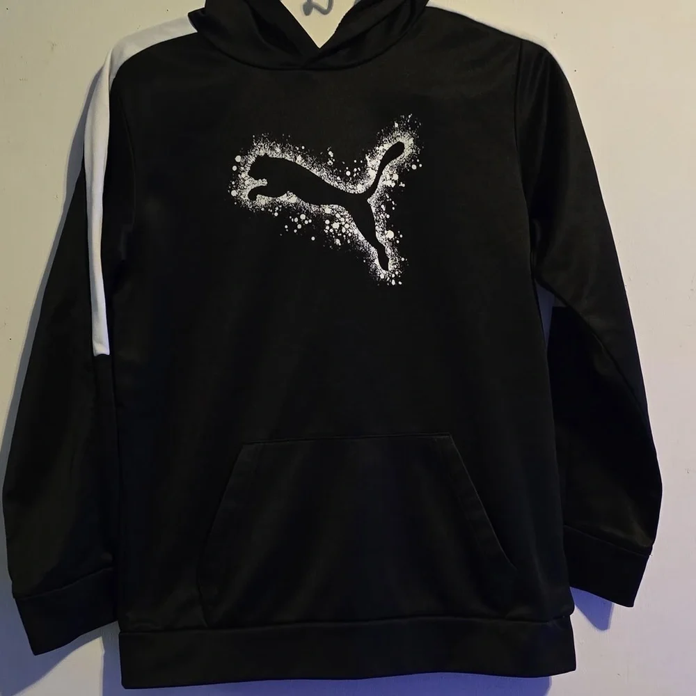 Puma Black Hoodie with White Accents